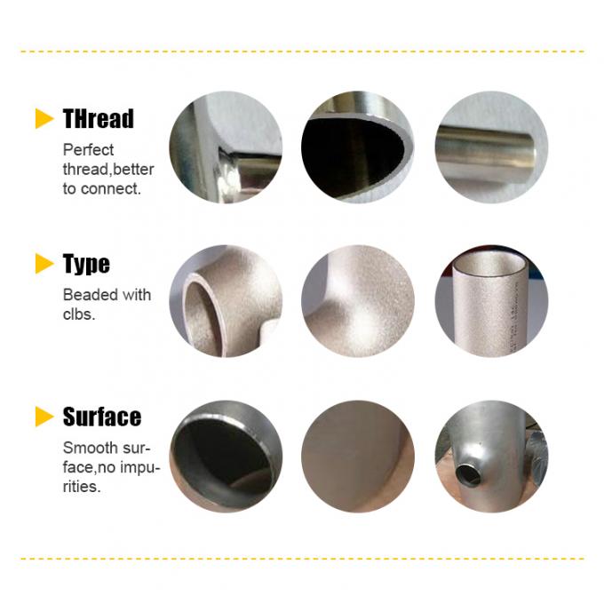 ASME B16.9 TR Sand laminado de aço inoxidável Reducing Tee igual TEE 1/8 "-60" Butt Soldado SS tubo de encaixe 1