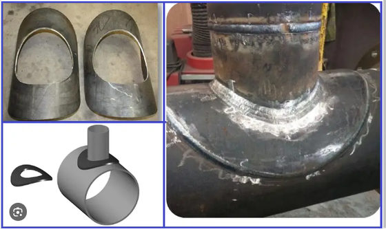 Carbon Steel 90° Reinforcing Pad Or RePAD Or RF Pad Pipe Branch 6'' SCH40